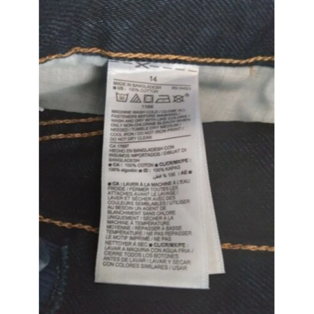 Old Navy Shorts Cut Off Dark Wash Adjustable Waist Girls Size 14
